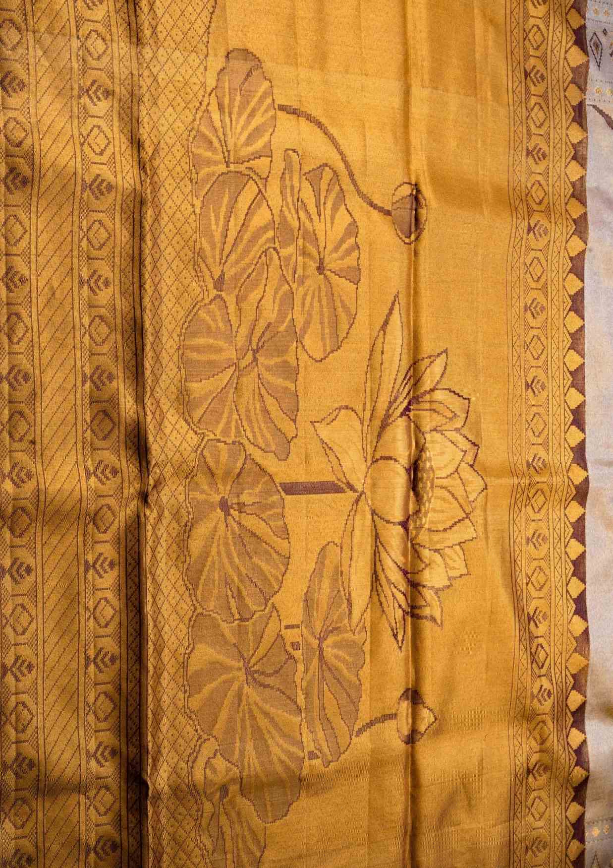 Theme Based Pure Kanjivaram Tissue Silk Saree With Plain Blouse