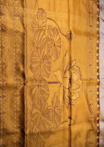 Theme Based Pure Kanjivaram Tissue Silk Saree With Plain Blouse