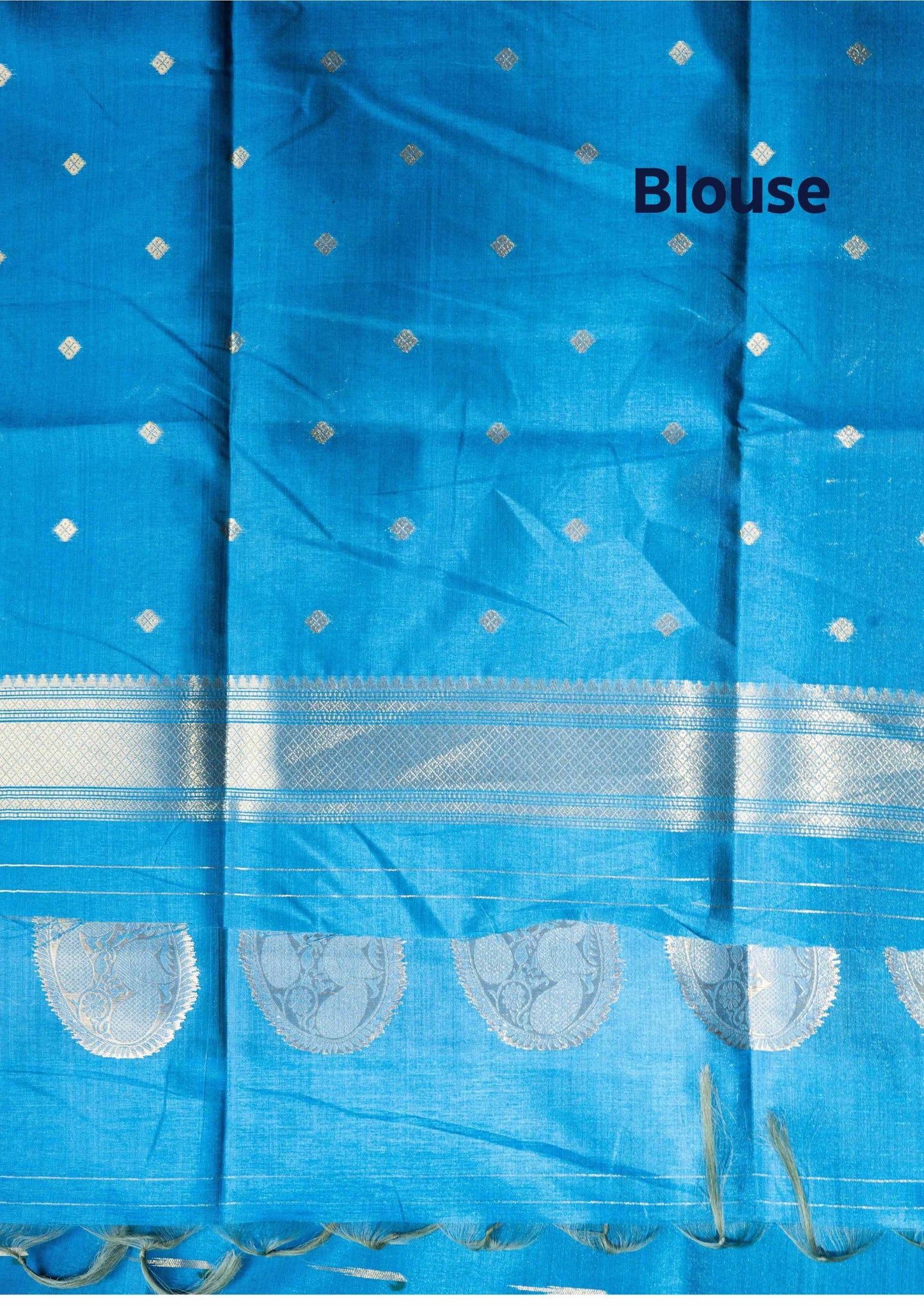 Konkan Semi Silk Saree Blue Colour With Self Border