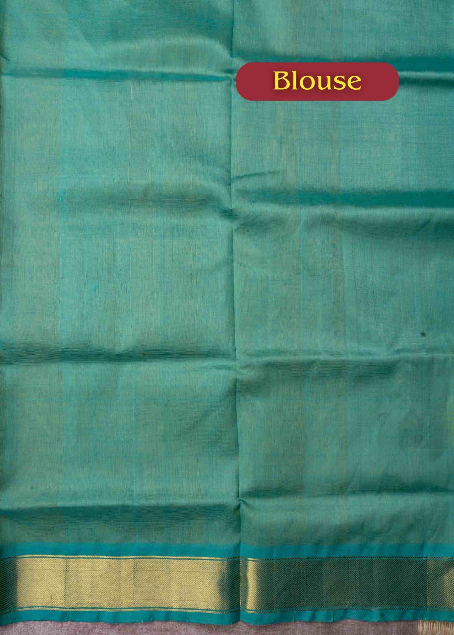Yellow Kanjivaram Pure Silk Cotton with Sapphire Green Blouse