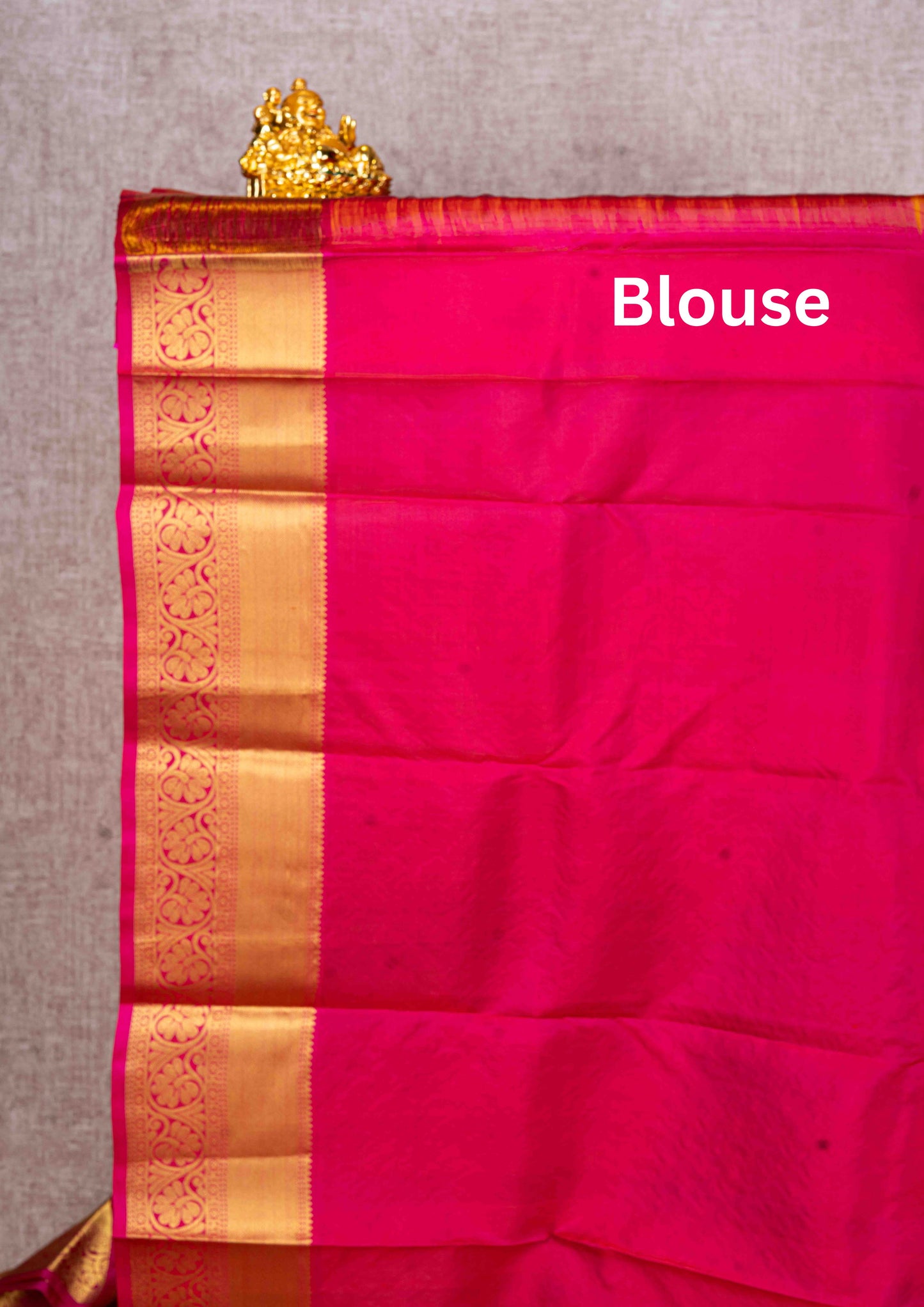 Kanjivaram Mustard Yellow Pure Silk Jacquard Saree With Pink Blouse