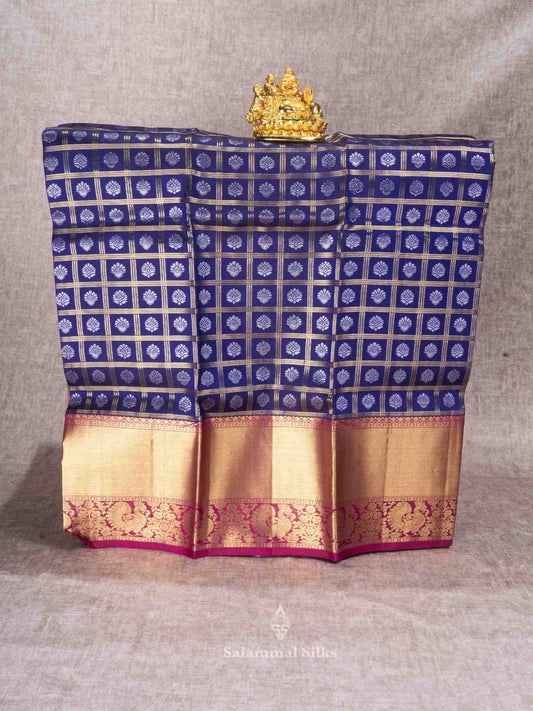 Pure Silk Pattu Pavadai (Violet ) With Pink Blouse 36"