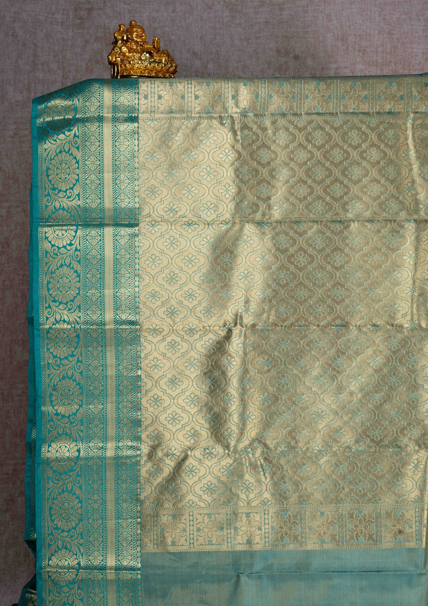 Light Green Tissue  Bridal Puremix Silk Saree With Green Border
