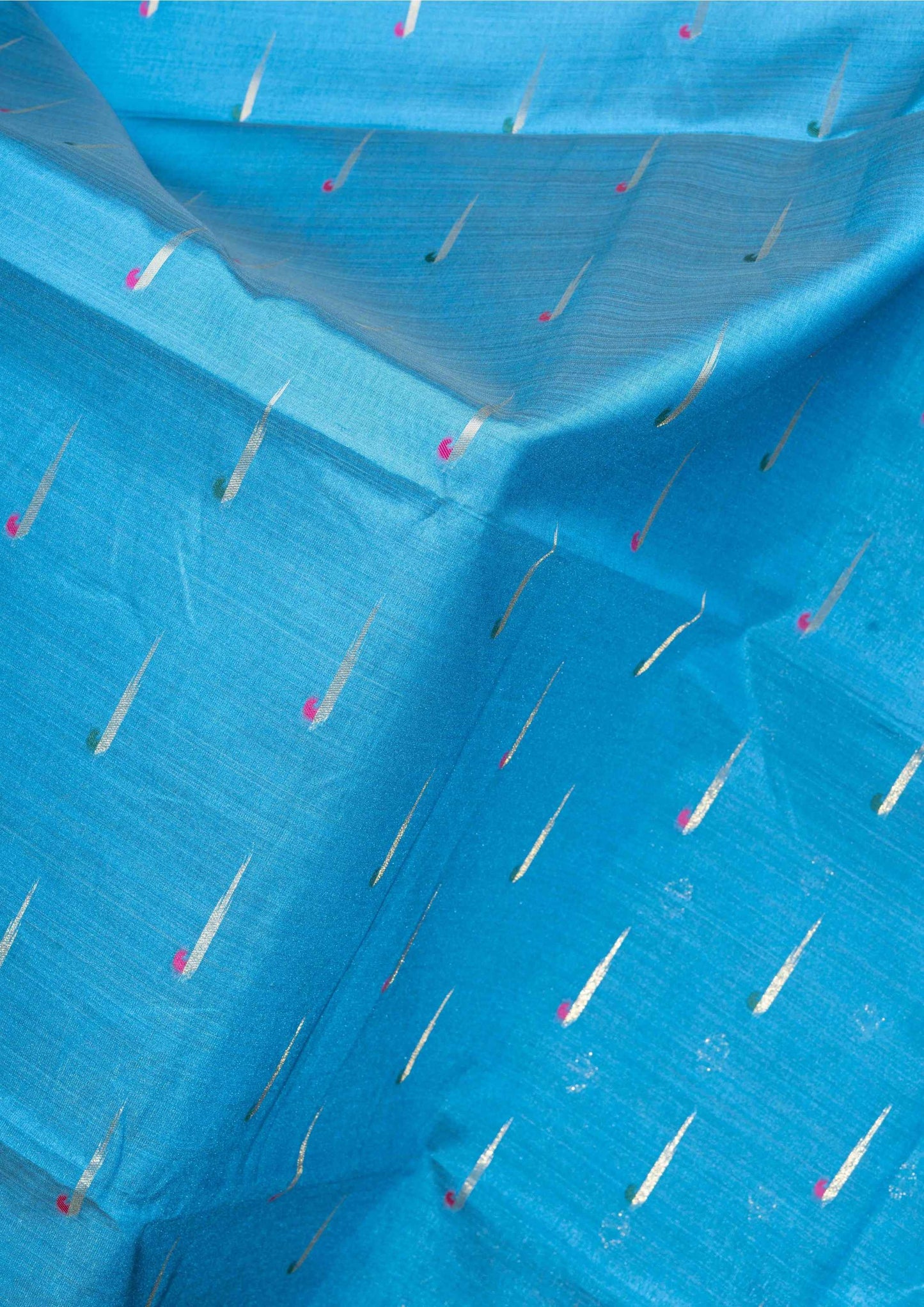 Konkan Semi Silk Saree Blue Colour With Self Border
