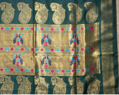 Konkan Semi Silk Saree Blue Colour With Self Border