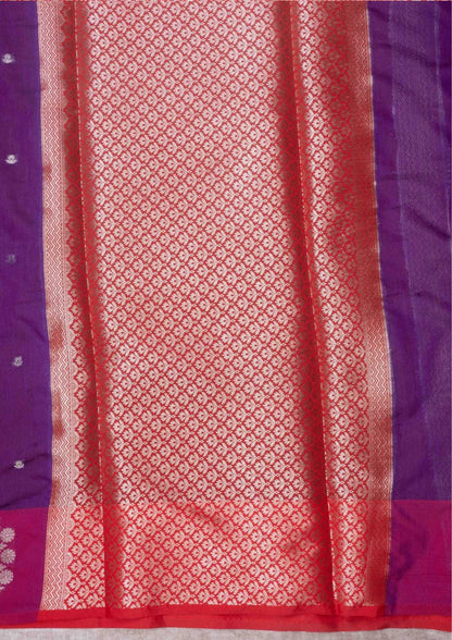Fancy Cotton Mix Saree Brown With Grand Blouse