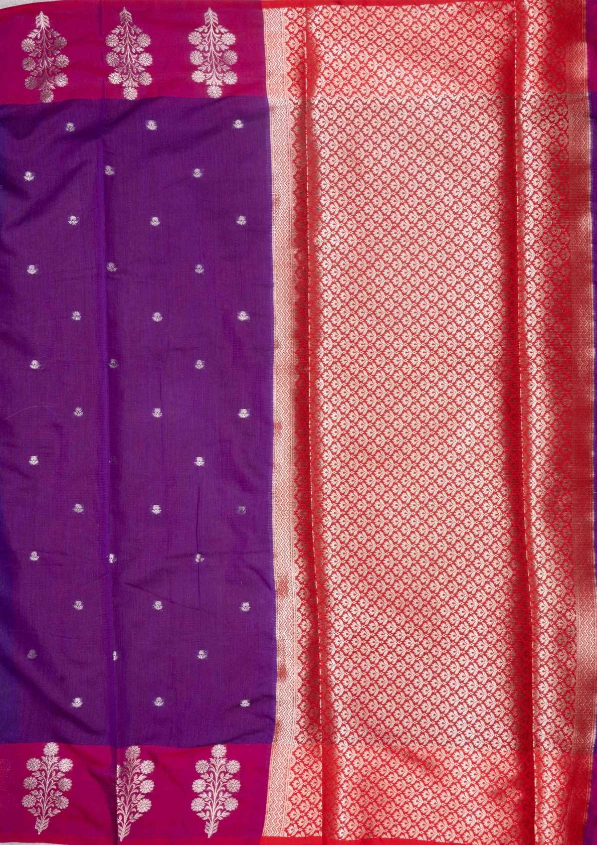 Fancy Cotton Mix Saree Brown With Grand Blouse