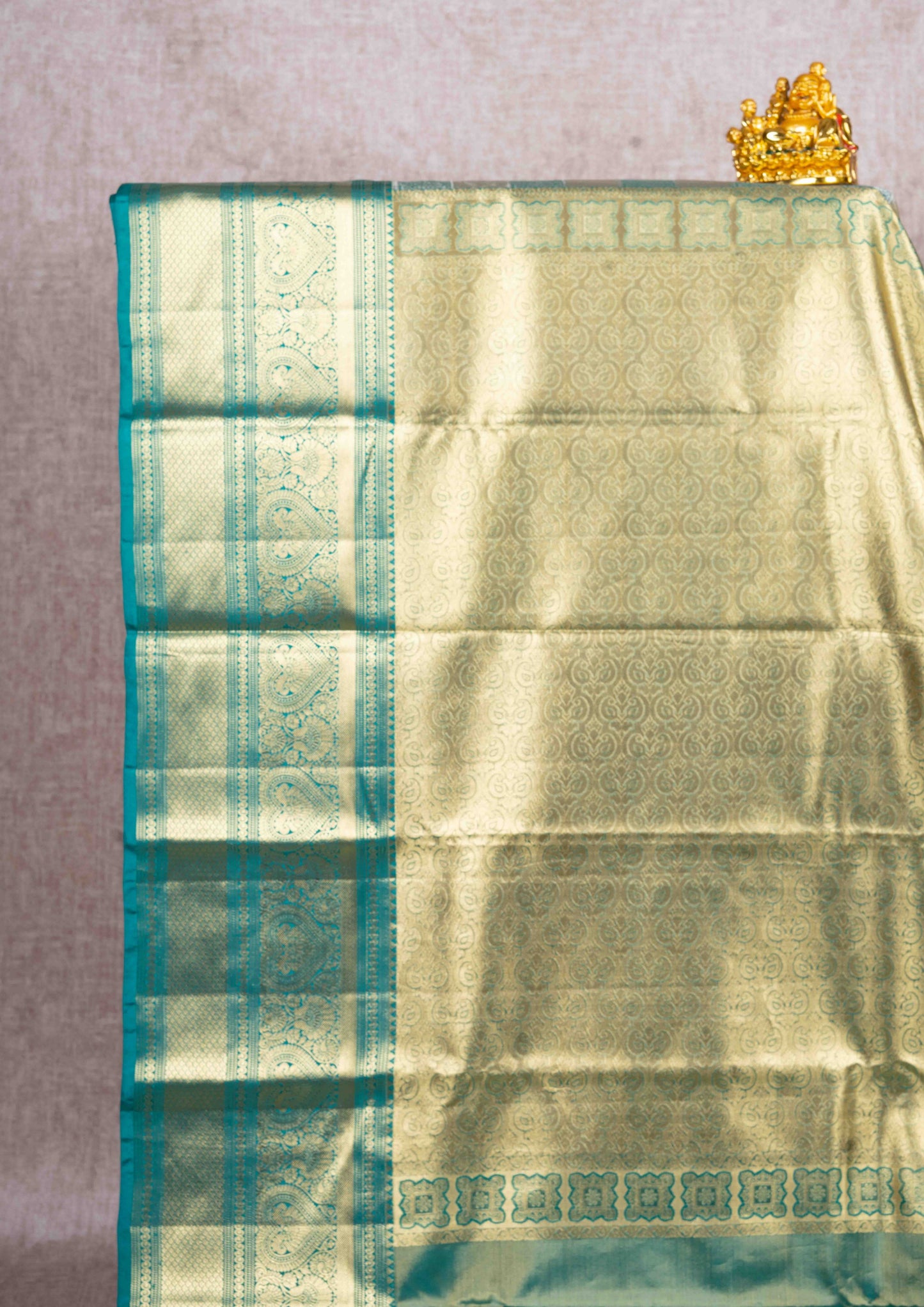 Green Sade Tissue  Bridal Puremix Silk Saree With Green Border