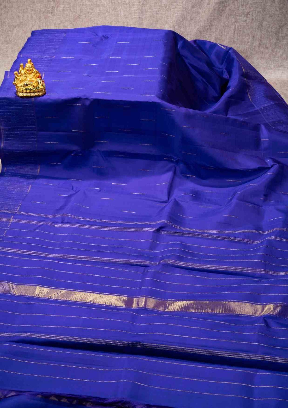 Kanjivaram Violet Pure Silk Saree 3G Zari With Plain Violet Colour Blouse