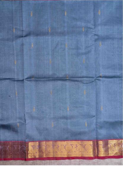 Gray Kanjivaram Pure Silk Cotton with Pink Blouse