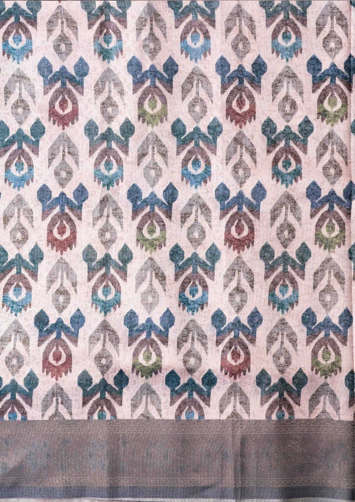 Fancy Soft Tissue Saree Ice Blue With Grand Blouse