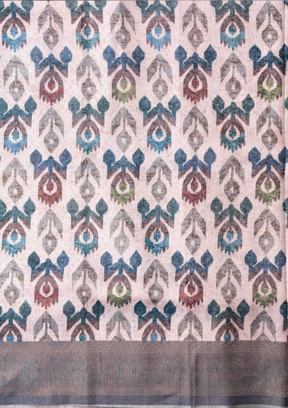 Fancy Soft Tissue Saree Ice Blue With Grand Blouse