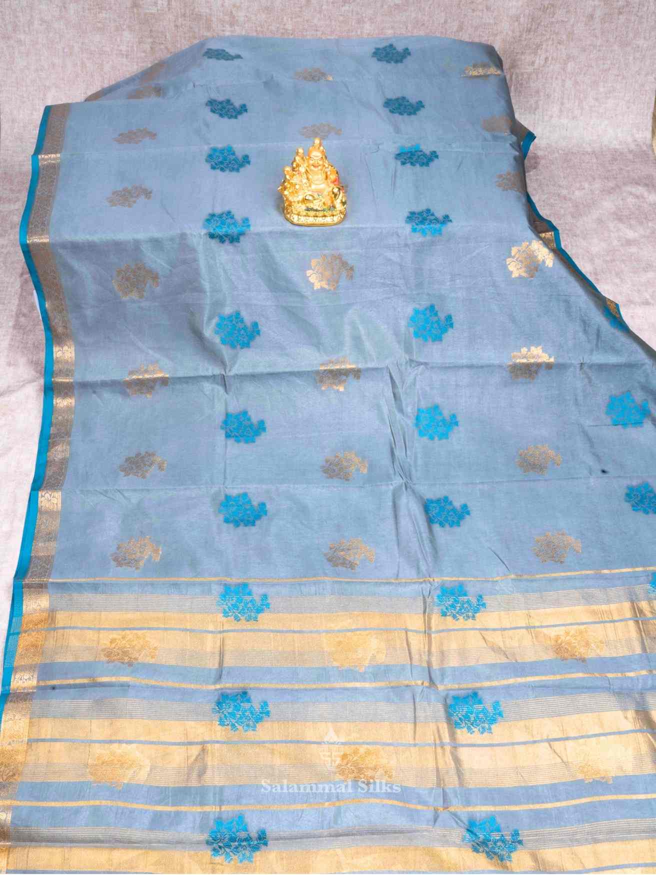 Grey Color Fancy Saree with Running Blouse