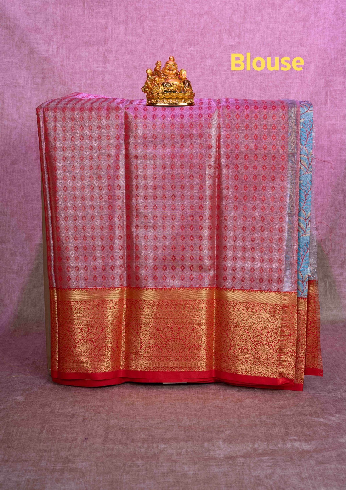 Semi Silk Pattu Pavadai ( Ice Blue ) With Red Blouse 36"