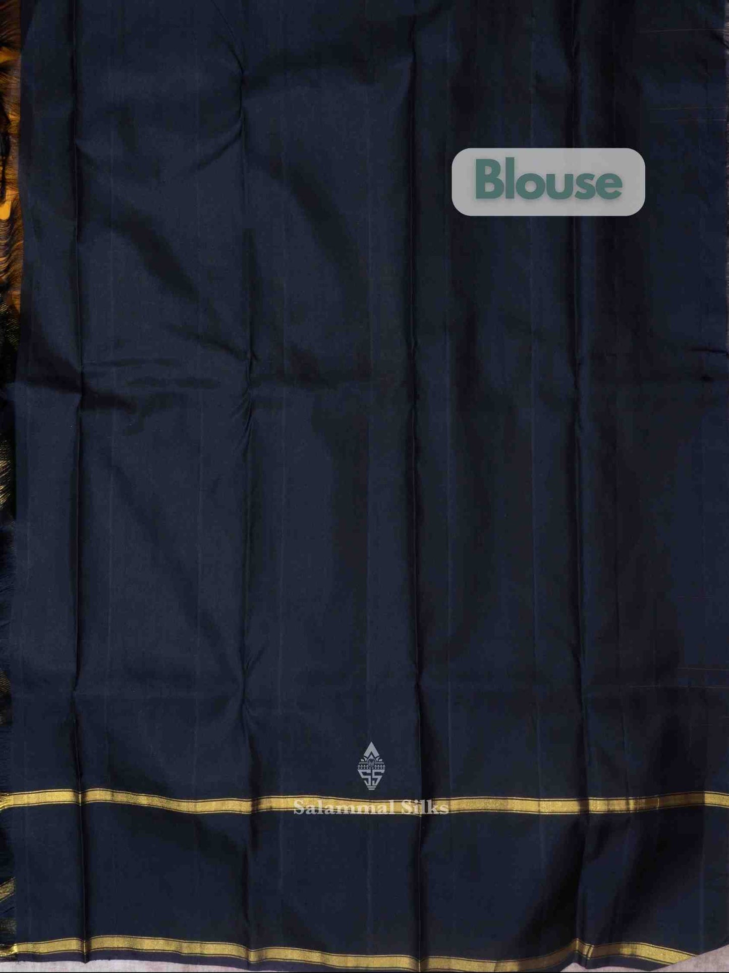 Mustard Color Kanjivaram Pure Silk Saree Black Temple Border with Blouse