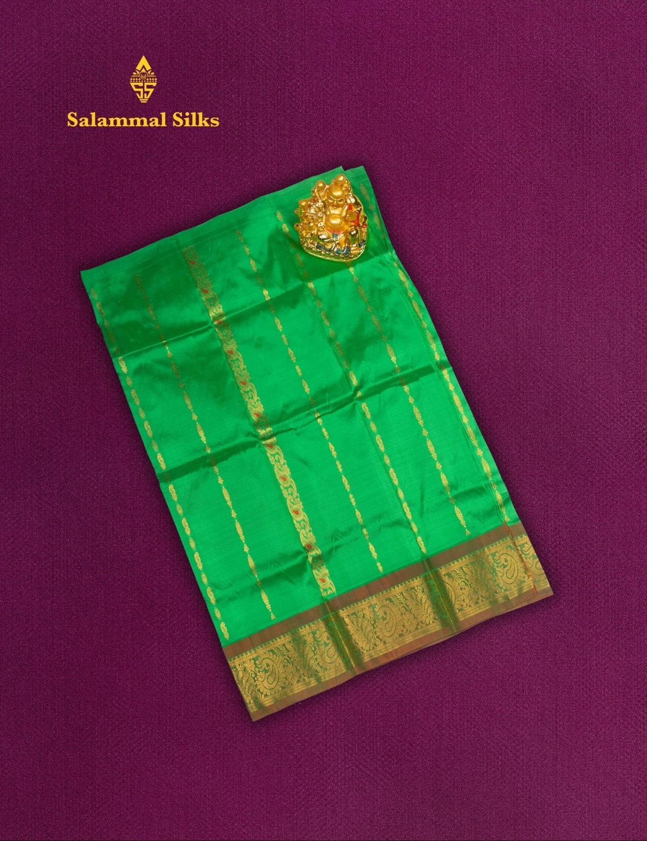 Pure Silk Pattu Pavadai (Green Colour) With Green Blouse 27"