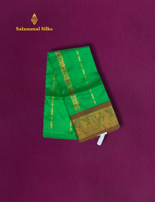 Pure Silk Pattu Pavadai (Green Colour) With Green Blouse 27"