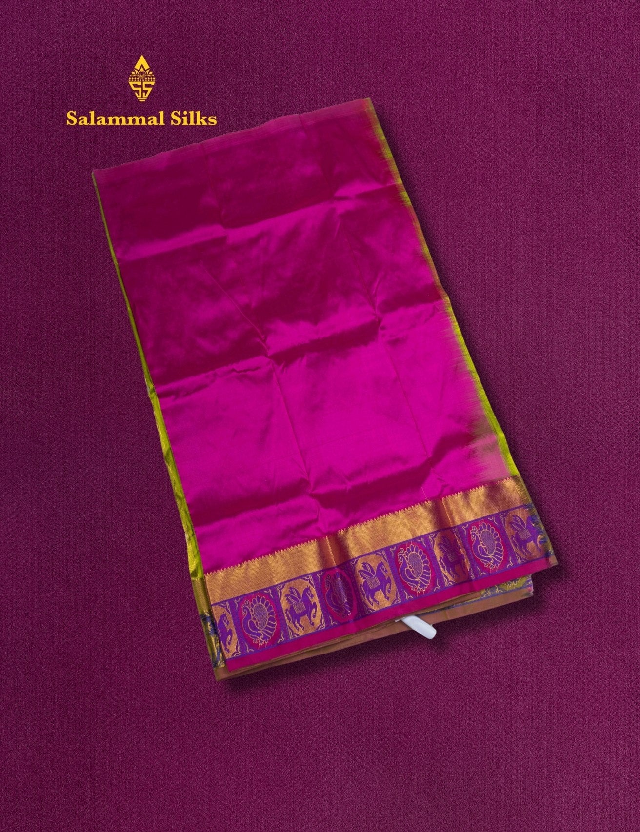 Pure Silk Pattu Pavadai (Yellow Green ) With Majentha Pink Blouse 27"
