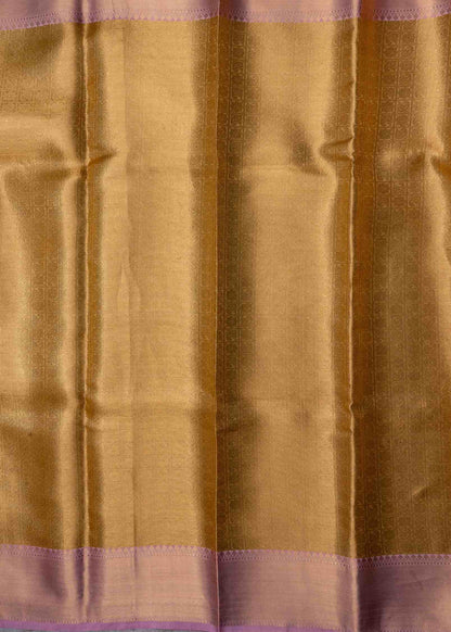 Celebrity Tissue Saree Light Gold With Baby Pink Grand Blouse