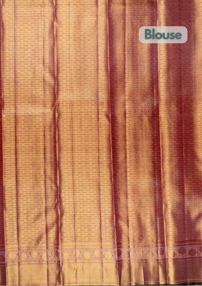 Kanjivaram Tomato Red Colour 2G Zari Pure Silk Saree With Self Border