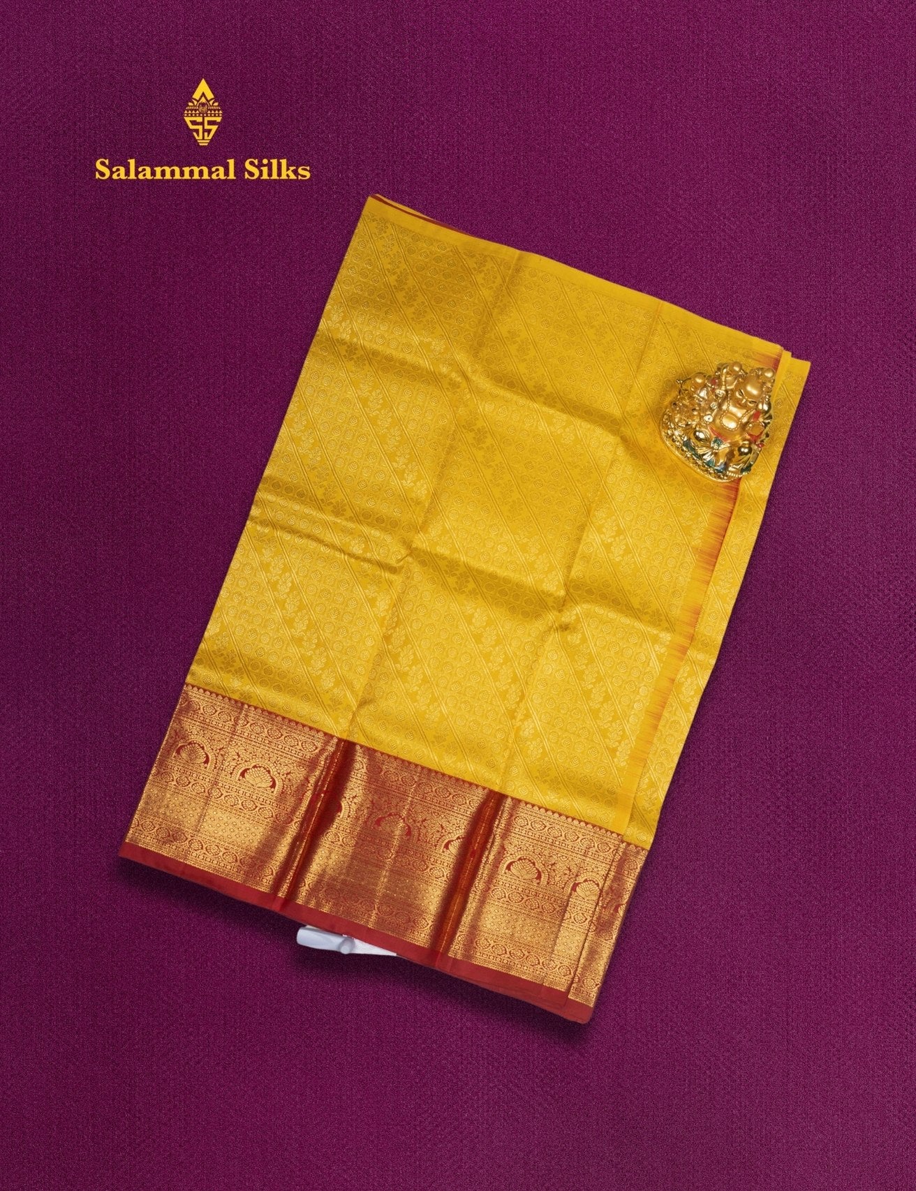 Pure Silk Pattu Pavadai ( Gold Colour ) With Red Blouse 27"