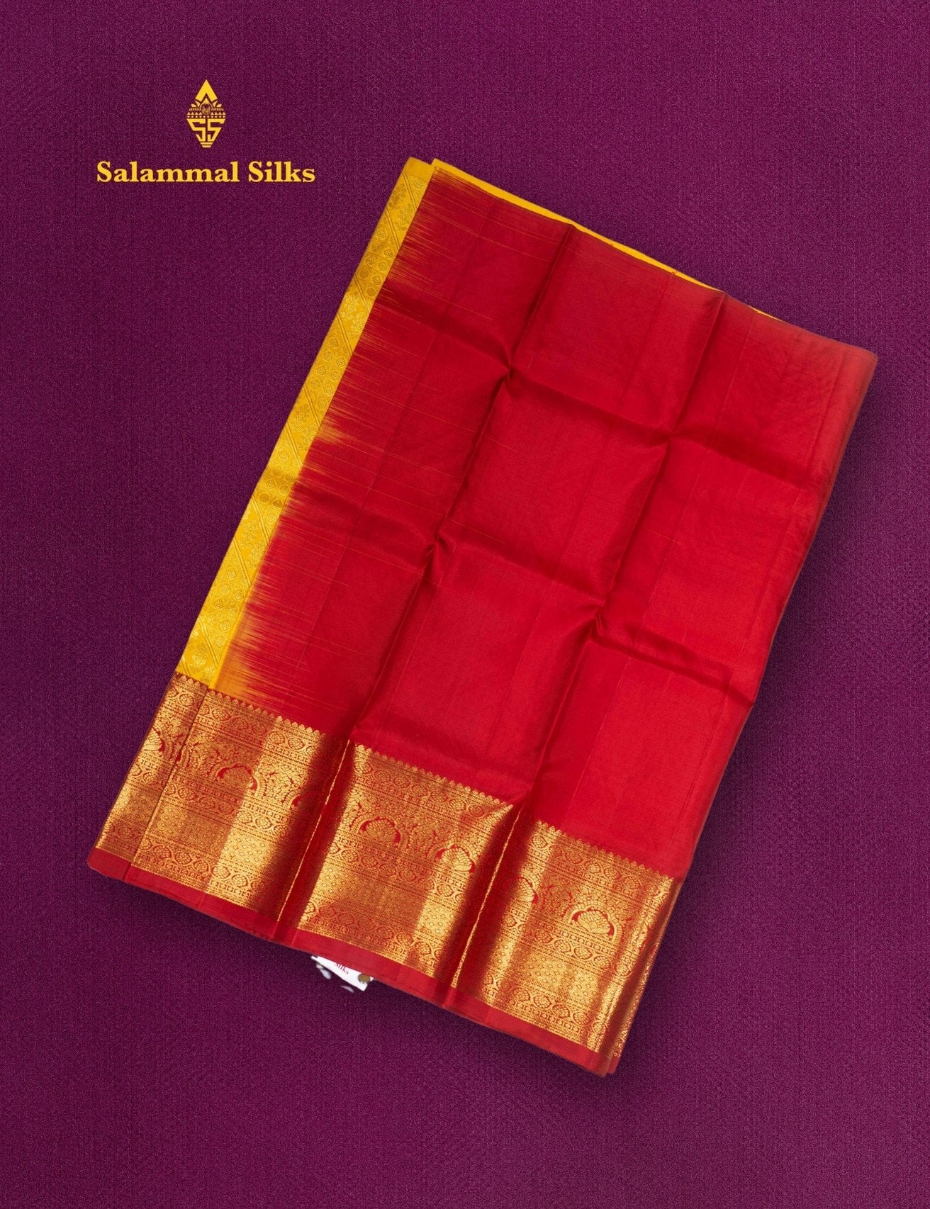 Pure Silk Pattu Pavadai ( Gold Colour ) With Red Blouse 27"