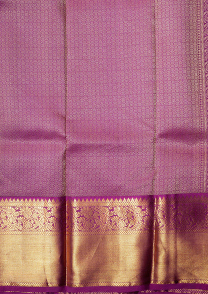 Manthulir Yellow Kanjivaram Pure Silk Saree With Magenta Blouse