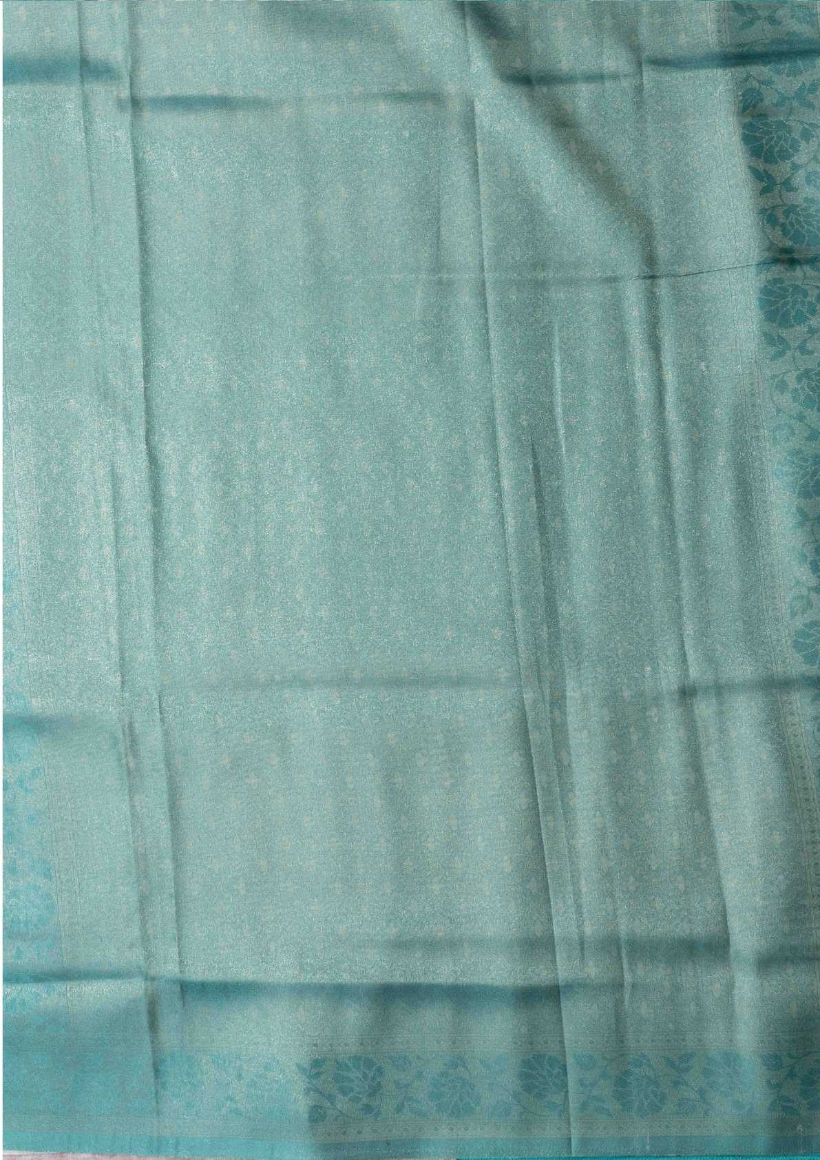 Fancy Soft Tissue Saree Neon Green With Grand Blouse