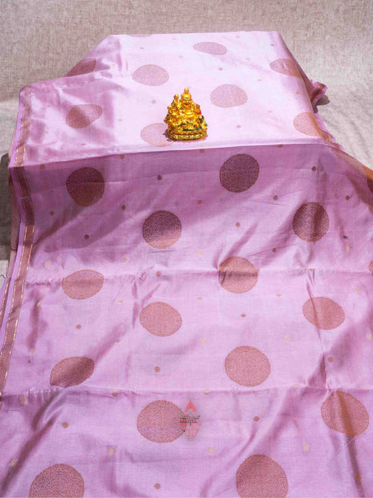 Pink color Tussar small border Fancy Saree with blouse