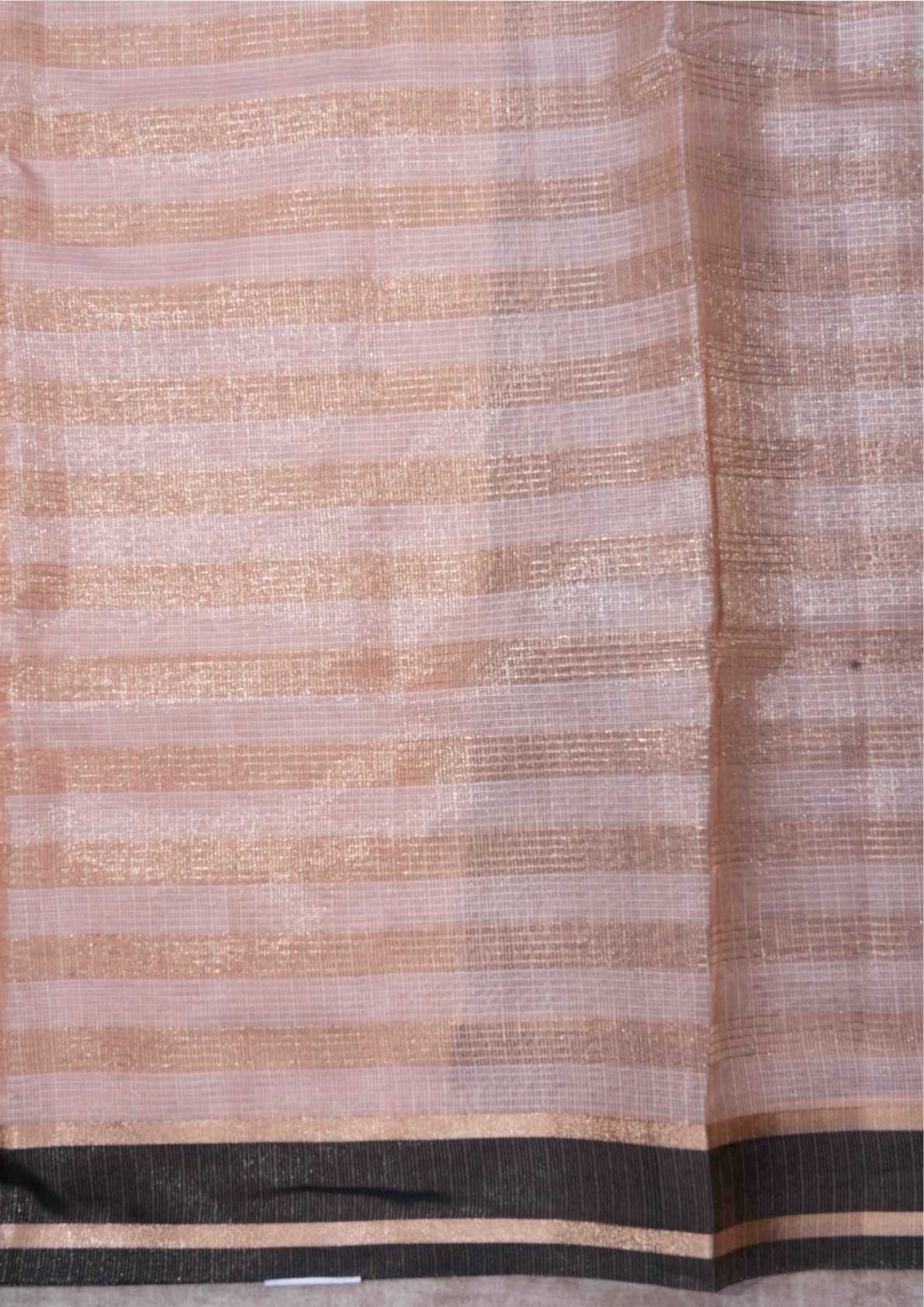 Kota Silk Saree Cream Sandal With Black Blouse