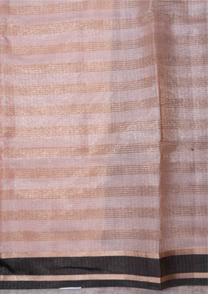 Kota Silk Saree Cream Sandal With Black Blouse