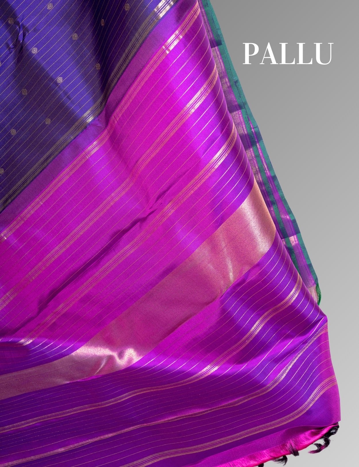 Kanjivaram Violet Pure Silk Saree 2G Zari With Majentha Plain Blouse