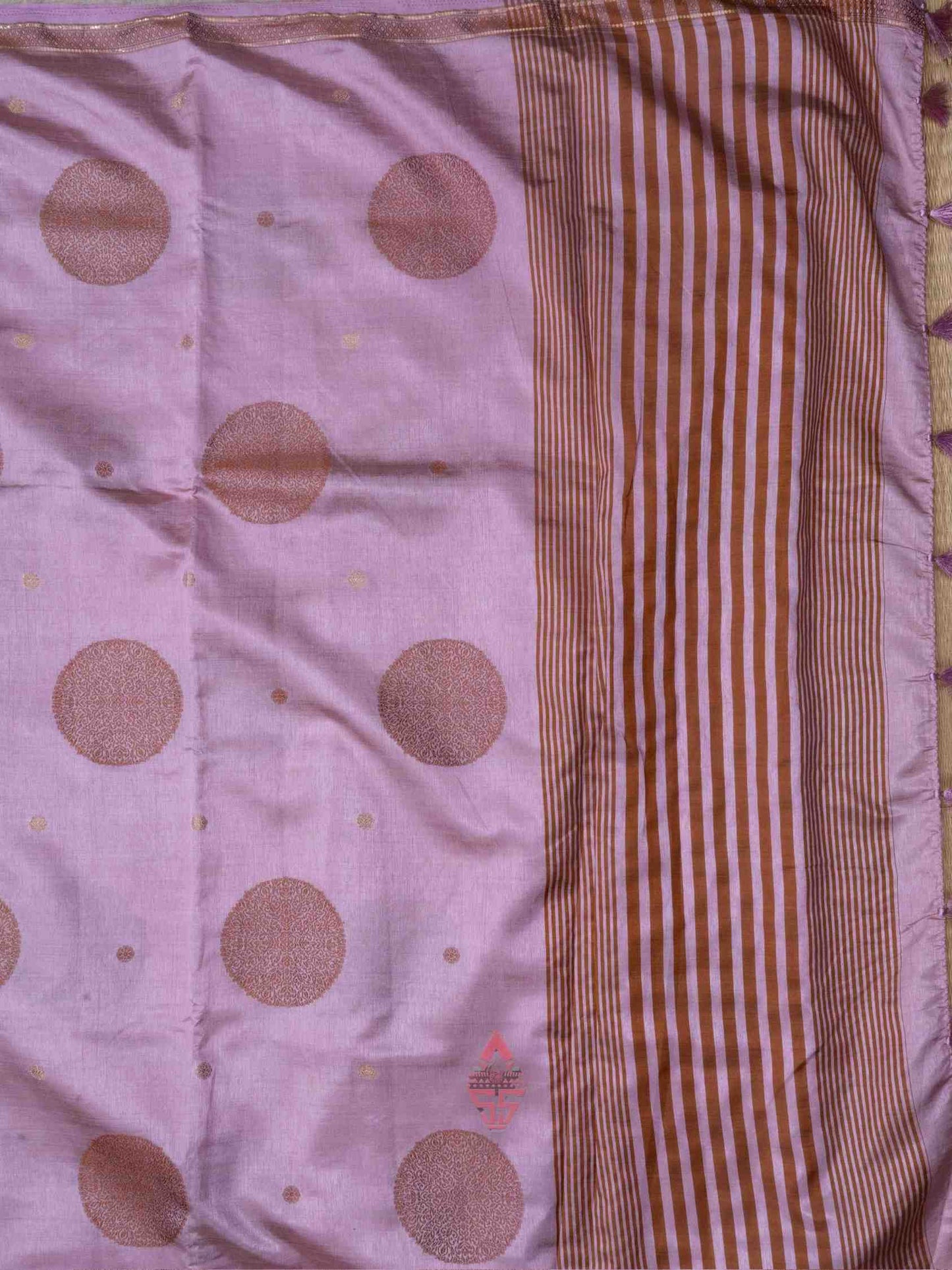 Pink color Tussar small border Fancy Saree with blouse