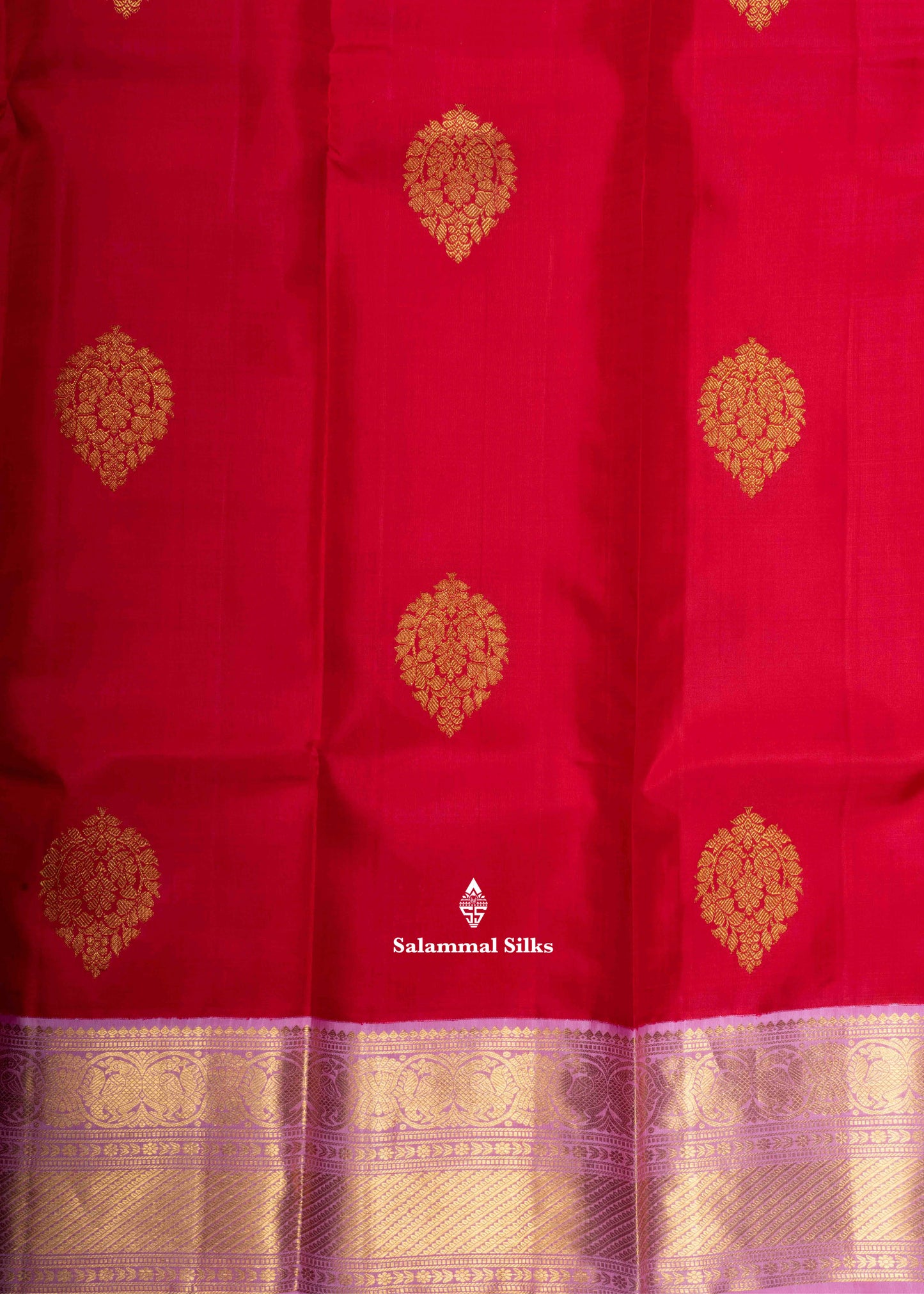 Kanjivaram Pure Silk Saree Pinkish Red With Baby Pink Border