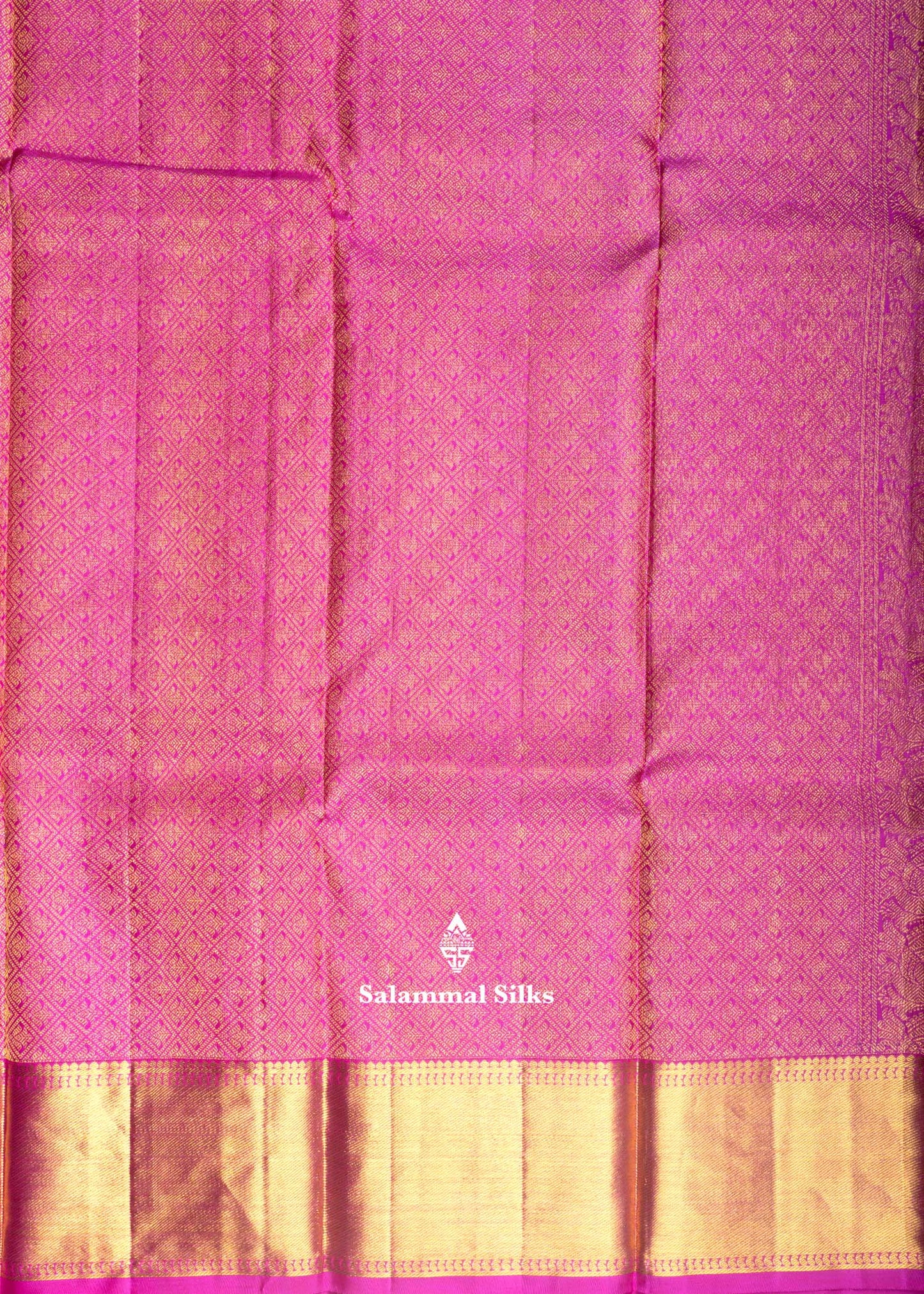 Kanjivaram Ink Blue Pure Silk Jacquard Saree With Pink Blouse