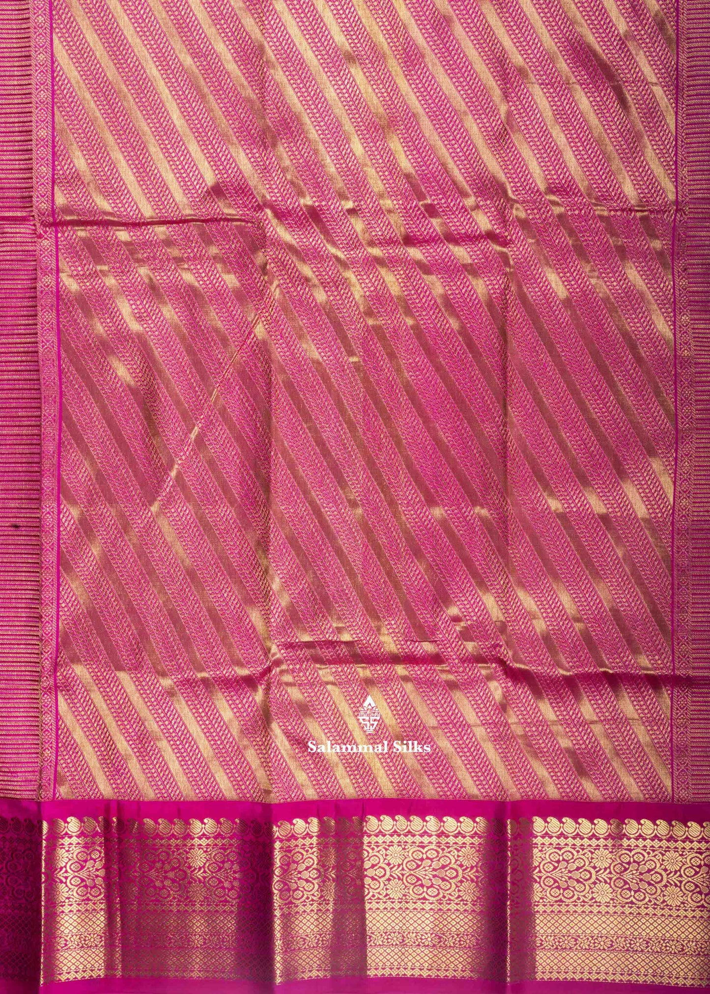 Kanjivaram Pure Silk Saree Parrot Green With Magenta Pink Blouse
