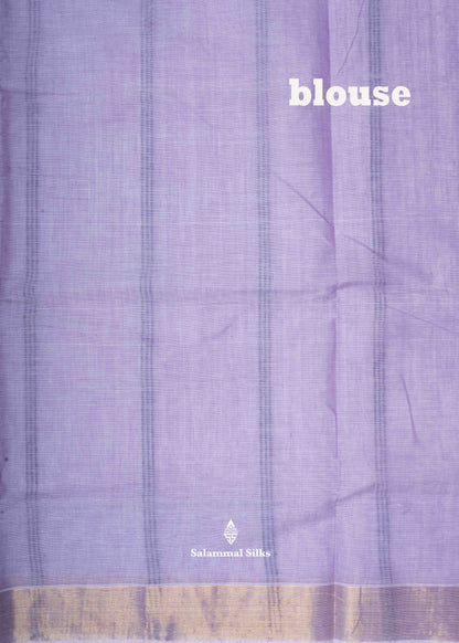 Light Lavender Beautiful Pure Cotton Saree With Blouse