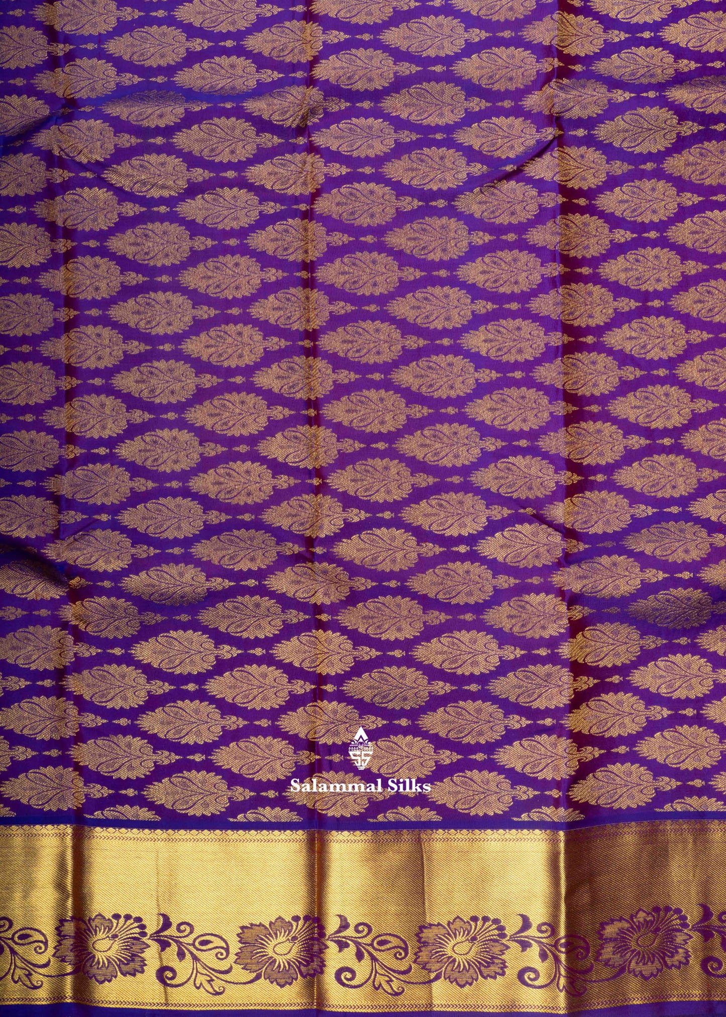 Kanjivaram Maroon Pure Silk Saree With Violet  Blouse