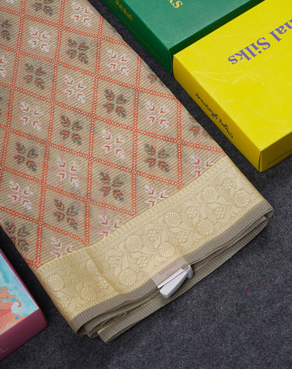 Beautiful Pink Kota Cotton Saree With Thread Work Border