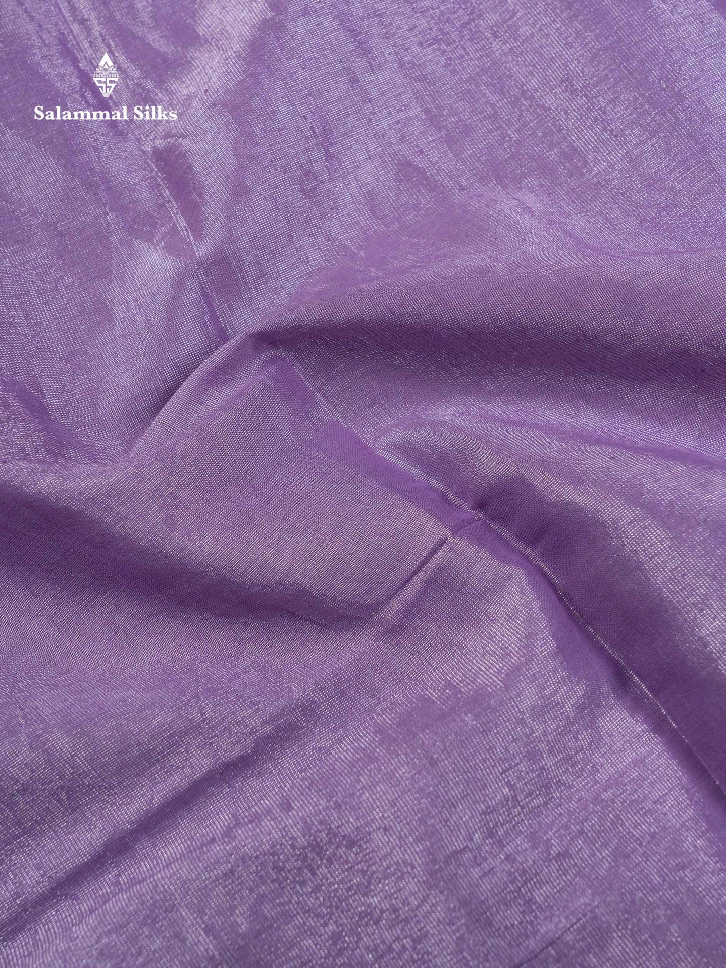 Stunning Pastel Violet Tissue Sungudi Cotton Saree With Small Traditional Silver Zari Border
