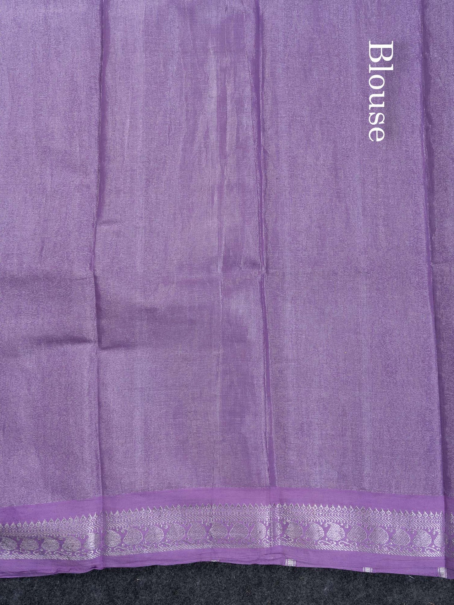 Stunning Pastel Violet Tissue Sungudi Cotton Saree With Small Traditional Silver Zari Border
