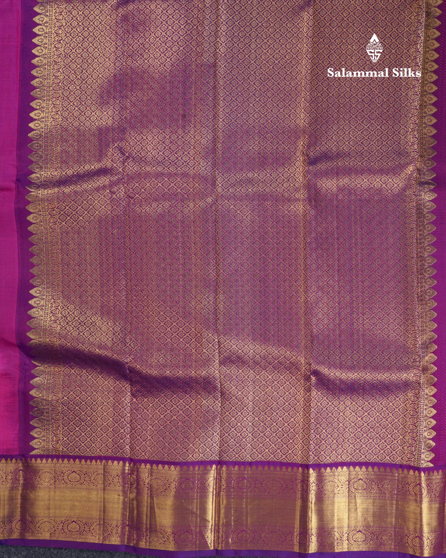 Magenta Pink Beautiful Bridal Pure Kanjivaram Silk Saree With Violet Border