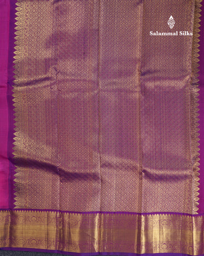 Magenta Pink Beautiful Bridal Pure Kanjivaram Silk Saree With Violet Border