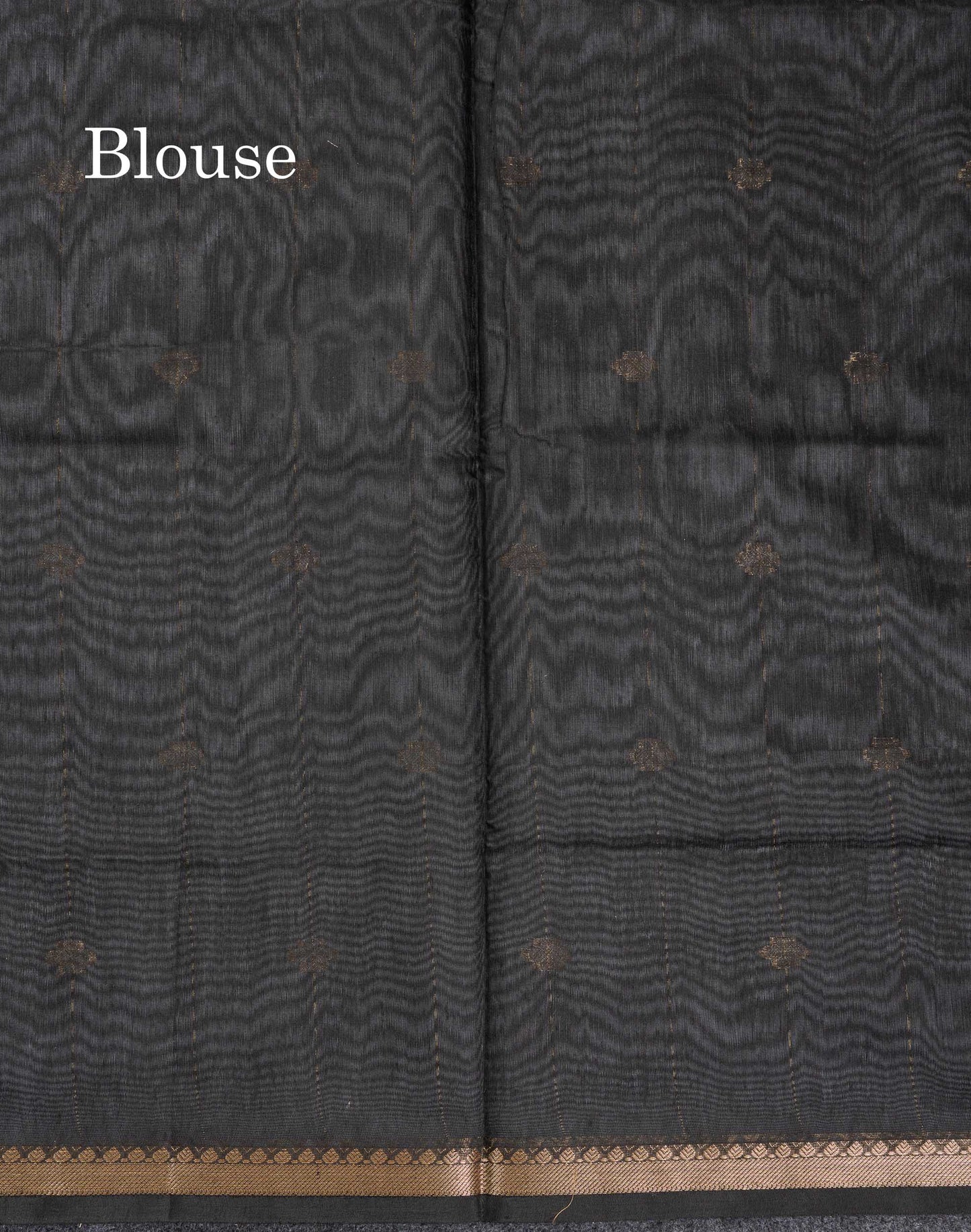 Beautiful Light Grey Stripes With Butta Maheshwar Cotton Saree With Contrast Black Blouse