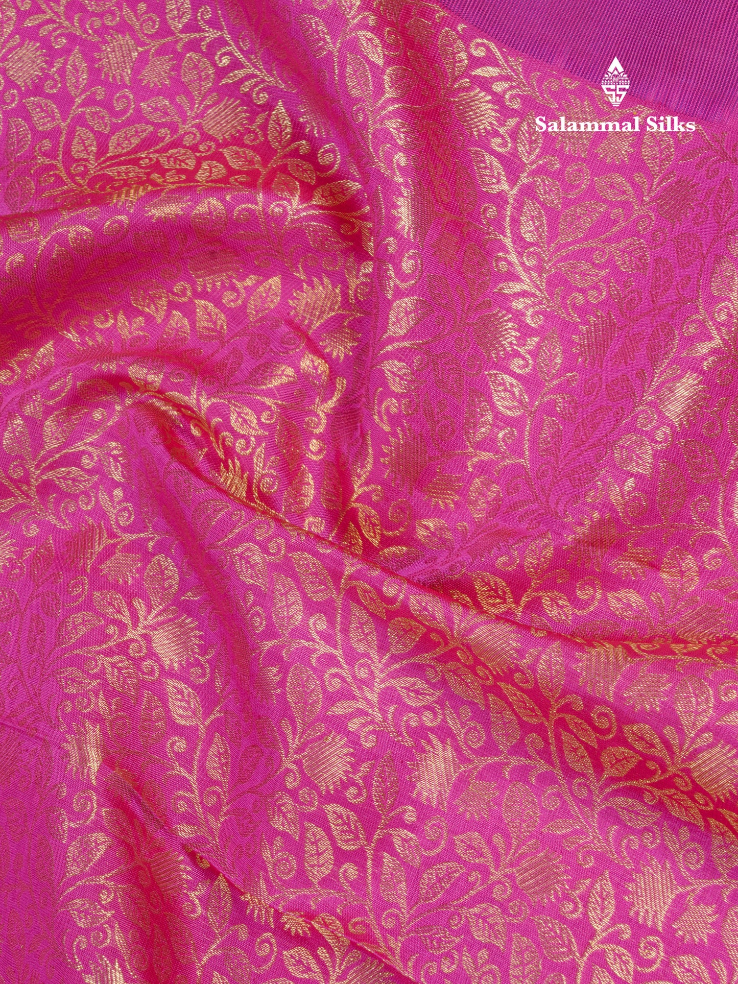 Magenta Pink Beautiful Bridal Pure Kanjivaram Silk Saree With Violet Border
