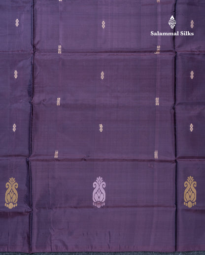 Violet Banana Pinth Saree (Vaazhainaar Pattu) With Contrast Dark Peach Blouse