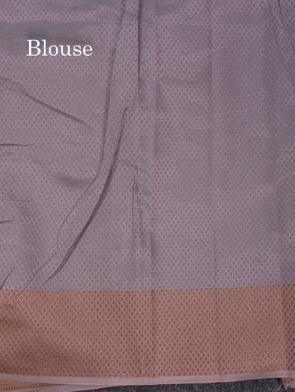 Premium Dark Peach Tissue Crush Fancy Saree With Traditional Border