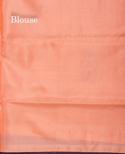 Violet Banana Pinth Saree (Vaazhainaar Pattu) With Contrast Dark Peach Blouse