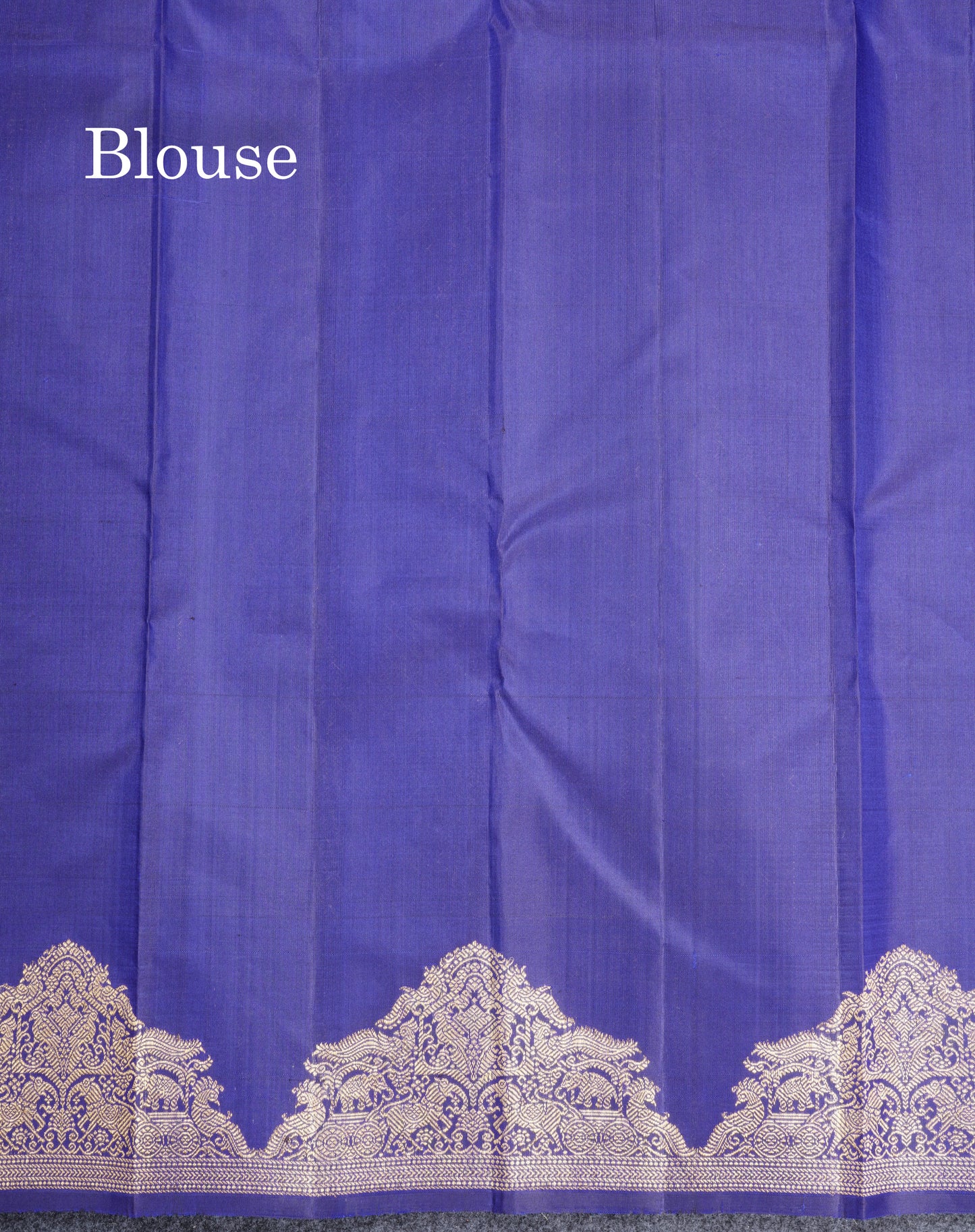 Royal Blue Pure Kanjivaram Silk Saree With Traditional Turning Border