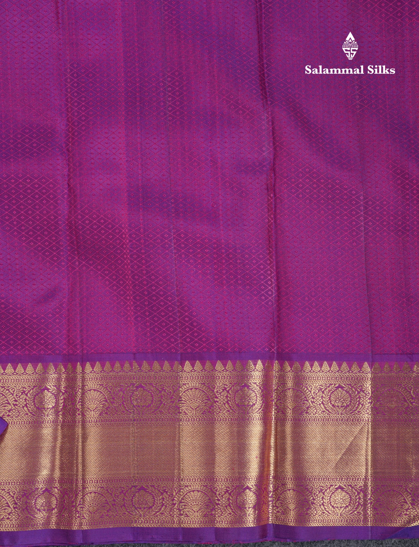 Magenta Pink Beautiful Bridal Pure Kanjivaram Silk Saree With Violet Border